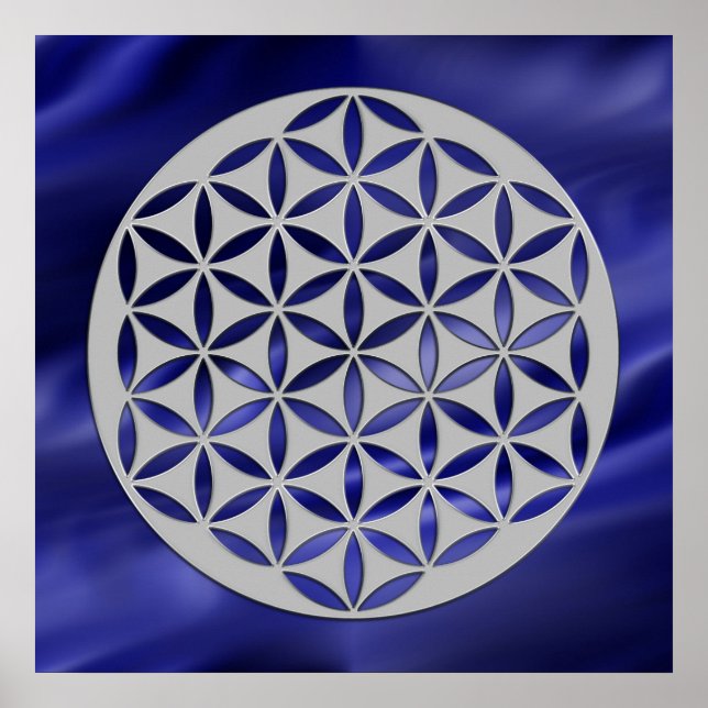 Flower OF Life 2 - silver punched Poster (Front)