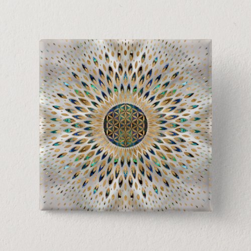 Flower of Life  _ Abalone Shell and Pearl Button