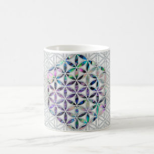 Flower of life Abalone shell on pearl Coffee Mug
