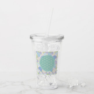 flower of life, acrylic tumbler