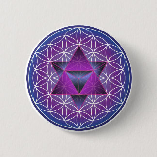 FLOWER OF LIFE AND STAR TETRAHEDRON BUTTON