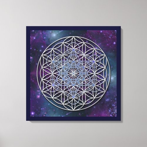 FLOWER OF LIFE _ Archangel Metatron Cube Canvas Print