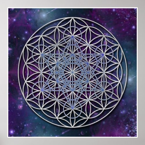 FLOWER OF LIFE _ Archangel Metatron Cube Poster