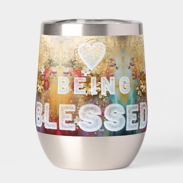 *~* Flower of Life Being Blessed AP2 Thermal Wine Tumbler (Back)