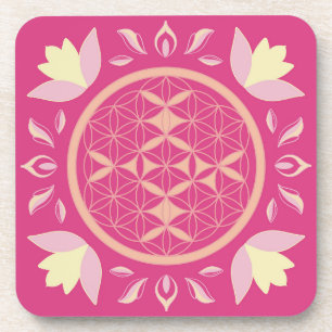 flower of life beverage coaster
