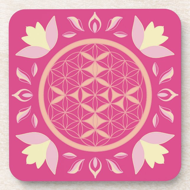 flower of life beverage coaster (Front)