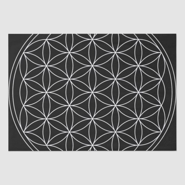 Flower of Life Black & White Tissue Paper (Front)