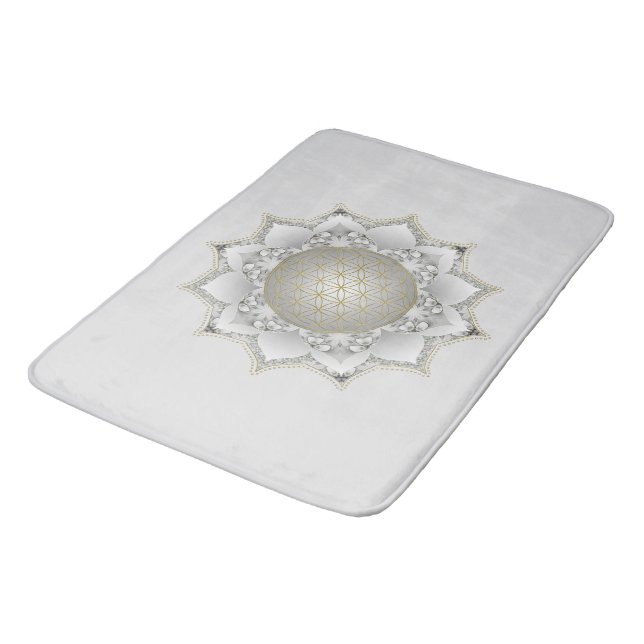 Flower Of Life - Blossoms Mandala 1 Bath Mat (Angled)