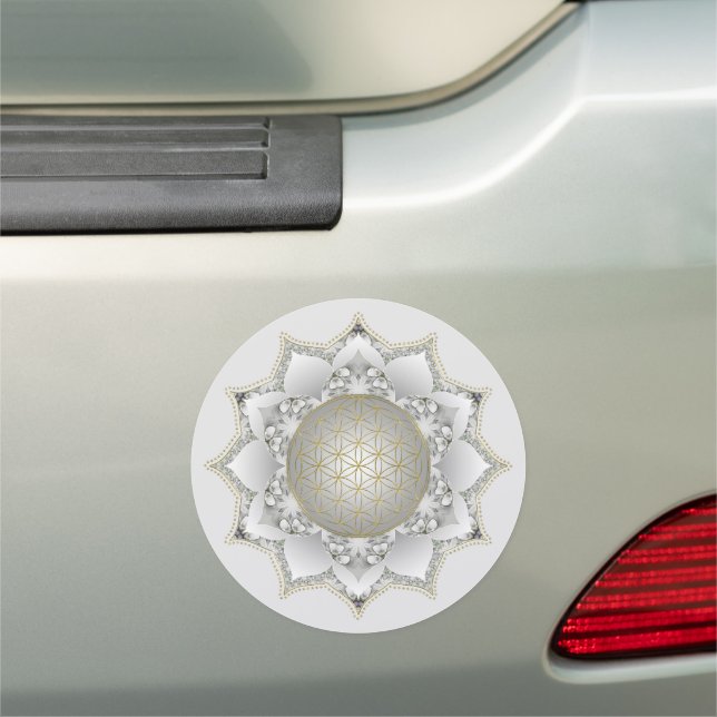 Flower Of Life - Blossoms Mandala 1 Car Magnet (In Situ)