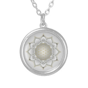 Flower Of Life - Blossoms Mandala 1 Silver Plated Necklace