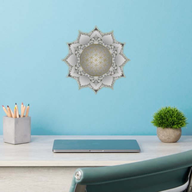 Flower Of Life - Blossoms Mandala 1 Wall Decal (Home Office 2)