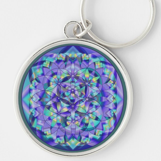Flower of Life Blue~ Keychain (Front)