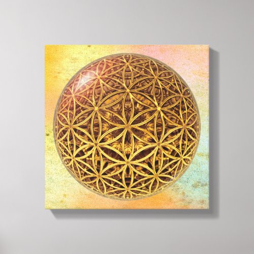 Flower Of Life  Blume des Lebens _ ball grid gold Canvas Print