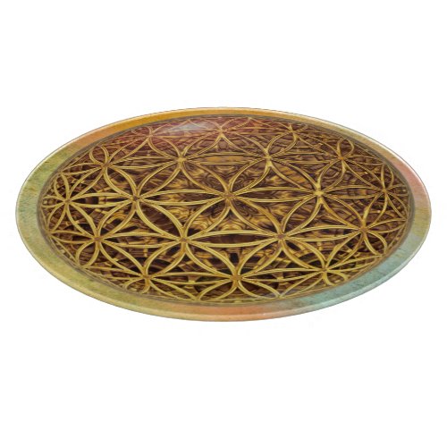 Flower Of Life  Blume des Lebens _ ball grid gold Cutting Board