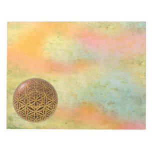 Flower Of Life / Blume des Lebens - ball grid gold Notepad