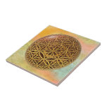 Flower Of Life / Blume Des Lebens - Ball Grid Gold Tile at Zazzle