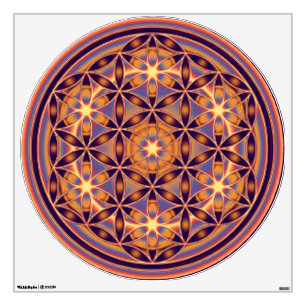 Flower of Life / Blume des Lebens - BATIK orange Wall Decal