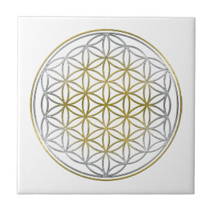 FLOWER OF LIFE / Blume des Lebens - BiColor Ceramic Tile