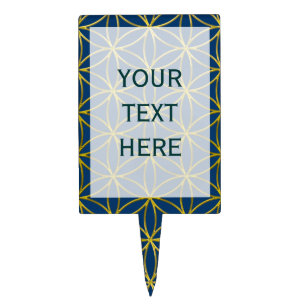 Flower of Life / Blume des Lebens - Border gold Cake Topper