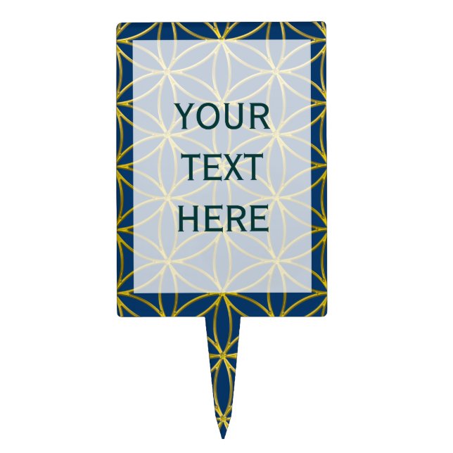 Flower of Life / Blume des Lebens - Border gold Cake Topper (Front)