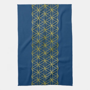 Flower of Life / Blume des Lebens - Border gold Kitchen Towel