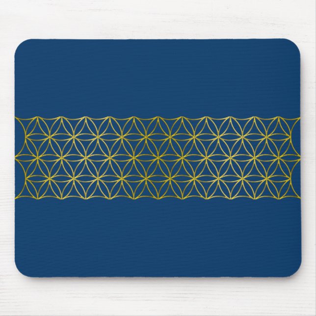 Flower of Life / Blume des Lebens - Border gold Mouse Pad (Front)
