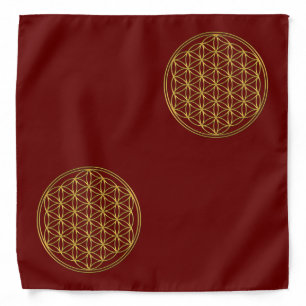Flower Of Life / Blume des Lebens - brilliant gold Bandana