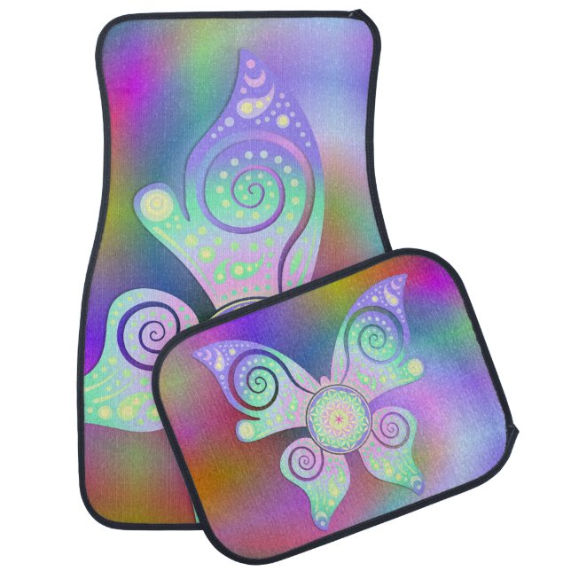 Flower of Life / Blume des Lebens - butterfly Car Floor Mat (Set)