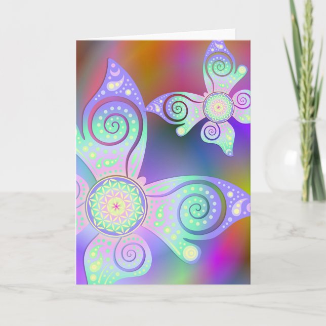 Flower of Life / Blume des Lebens - butterfly Card (Front)