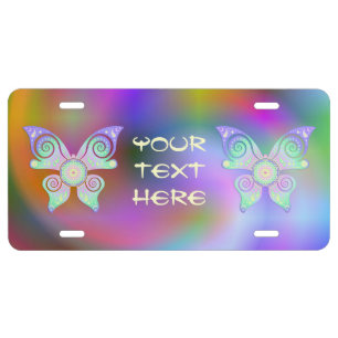 Flower of Life / Blume des Lebens - butterfly License Plate