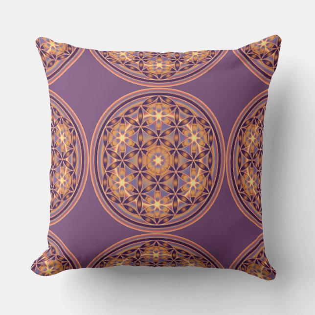 Flower Of Life / Blume des Lebens - Button II Throw Pillow (Front)
