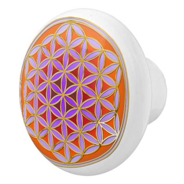 Flower Of Life / Blume des Lebens - Button IV Ceramic Knob (Right)