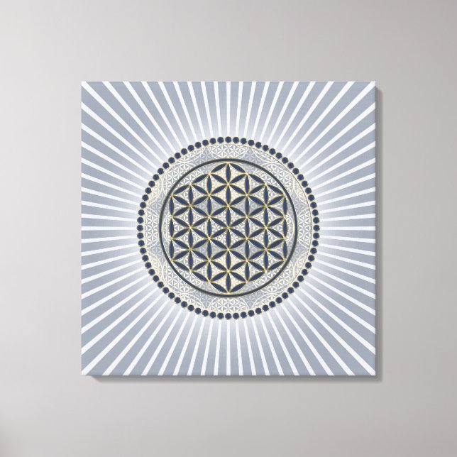 Flower of Life / Blume des Lebens - Button IX Canvas Print (Front)