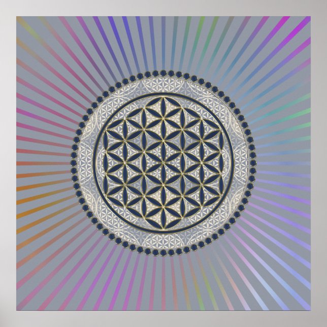 Flower of Life / Blume des Lebens - Button IX Poster (Front)