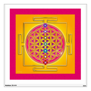 FLOWER OF LIFE / Blume des Lebens - Chakras Yantra Wall Decal