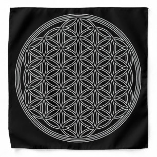 Flower Of Life / Blume des Lebens - contour white Bandana