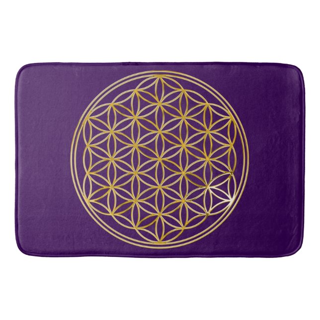 Flower Of Life / Blume des Lebens - gold Bathroom Mat (Front)