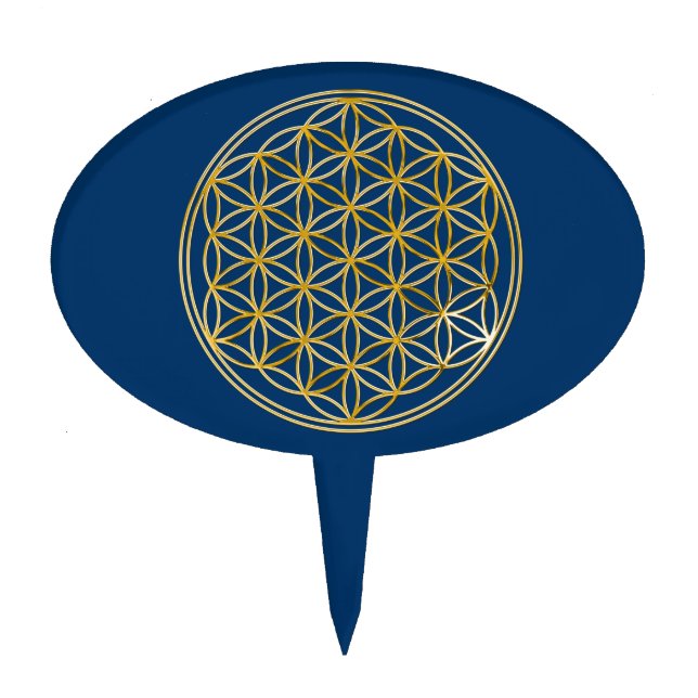 Flower of Life / Blume des Lebens - GOLD Cake Topper (Front)