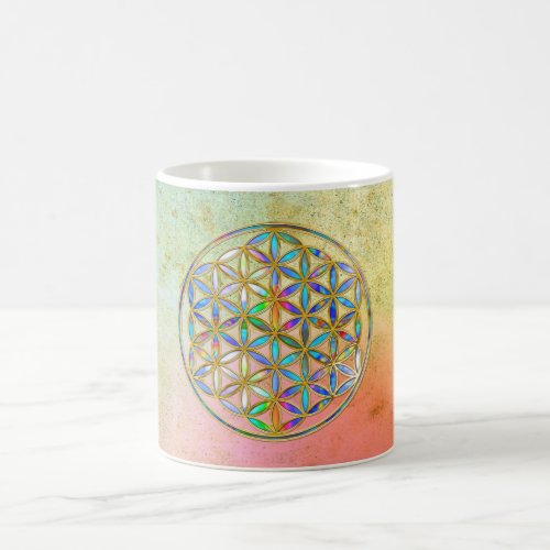 Flower of Life  Blume des Lebens _ gold colorful Coffee Mug