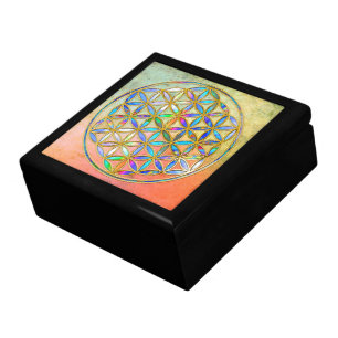 Flower of Life / Blume des Lebens - gold colorful Gift Box