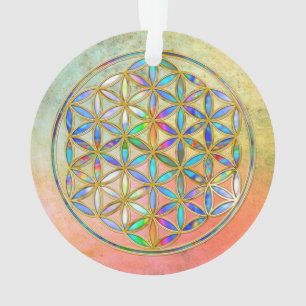 Flower of Life / Blume des Lebens - gold colorful Ornament