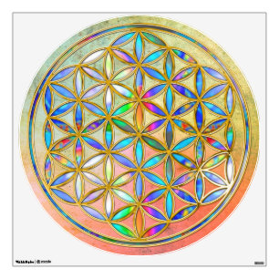 Flower of Life / Blume des Lebens - gold colorful Wall Decal