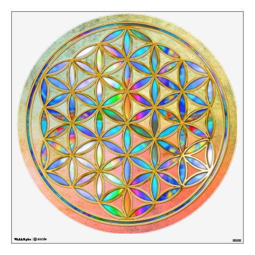 Flower of Life  Blume des Lebens _ gold colorful Wall Decal