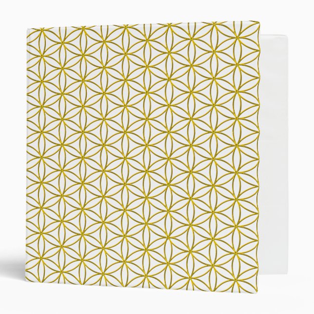 Flower of Life / Blume des Lebens - gold pattern 3 Ring Binder (Front/Inside)