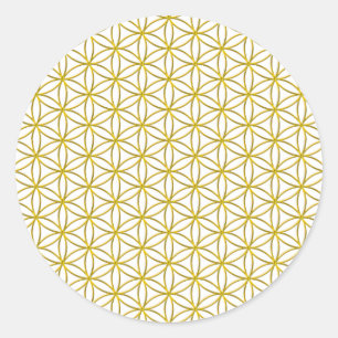 Flower of Life / Blume des Lebens - gold pattern Classic Round Sticker