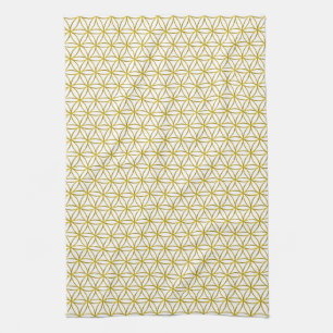 Flower of Life / Blume des Lebens - gold pattern Kitchen Towel