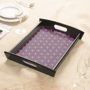 Flower of Life / Blume des Lebens - gold pattern Serving Tray