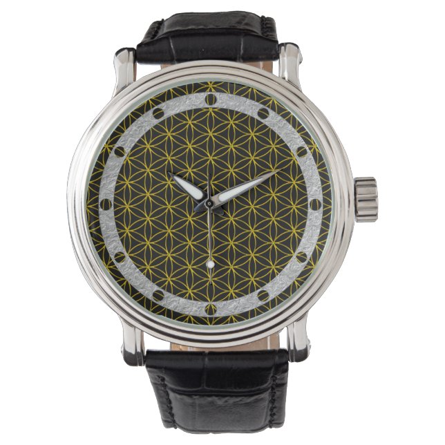 Flower of Life / Blume des Lebens - gold pattern Watch (Front)