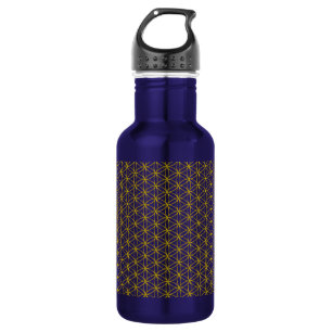 Flower of Life / Blume des Lebens - gold pattern Water Bottle
