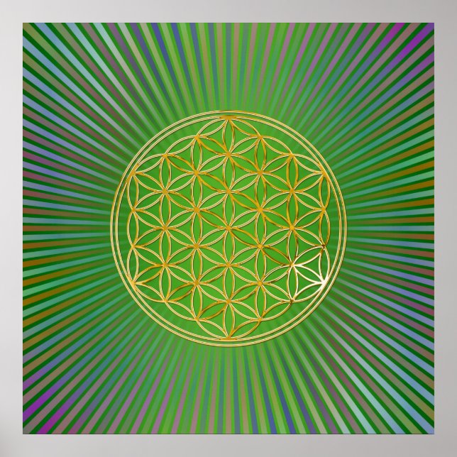 Flower of Life / Blume des Lebens - gold Poster (Front)